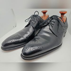 Paul Rosen black leather dress shoes us 8.5